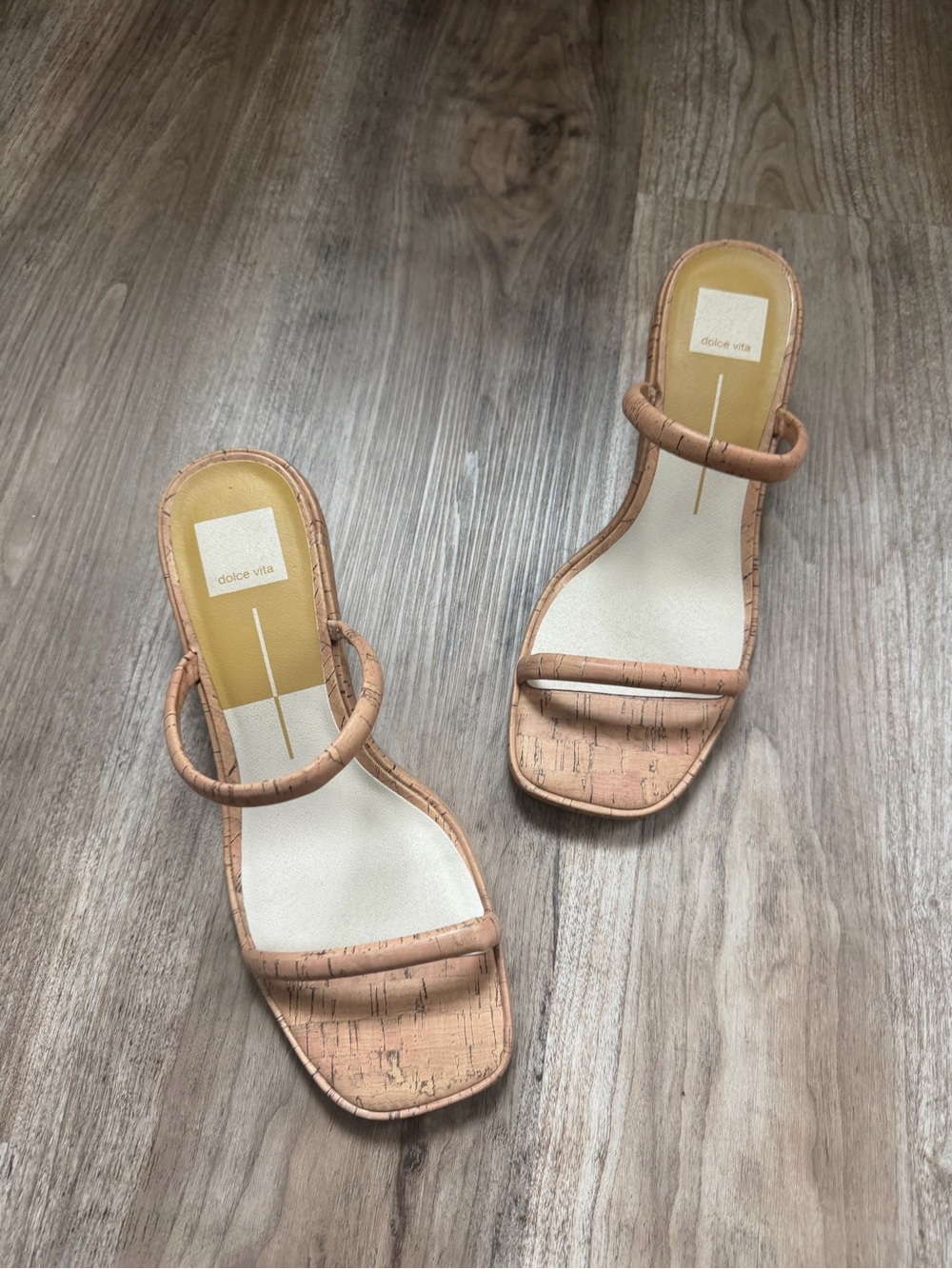 Dolce Vita Cork Two-Strap Block Heel Sandal - Natural Cork - Picture 3 of 4